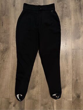 Obermeyer Black Softshell Ski Pants Womens Size 8 Stretch Stirrup Snow Pants